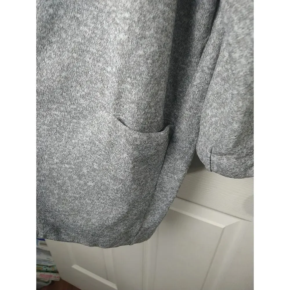 Mod Ref Woman M Duster Grey Pullon Casual Comfort Pocket Long Sleeve - Picture 5 of 8